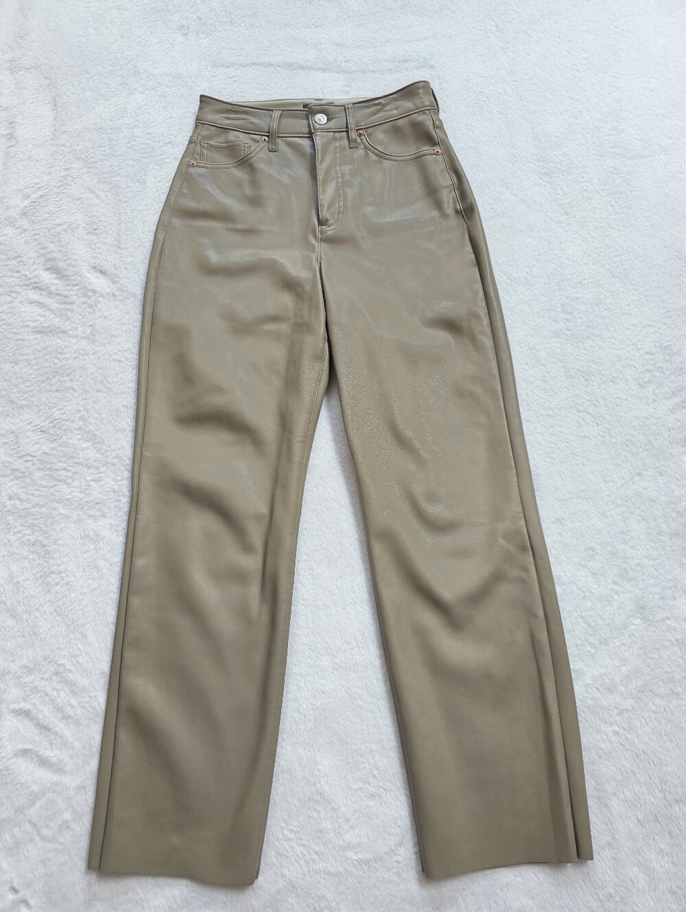 Express Modern Straight Super High Rise Faux Leather Pants Size 0S